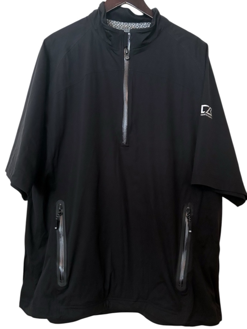 Cutter and buck black pullover short sleeve wind jacket